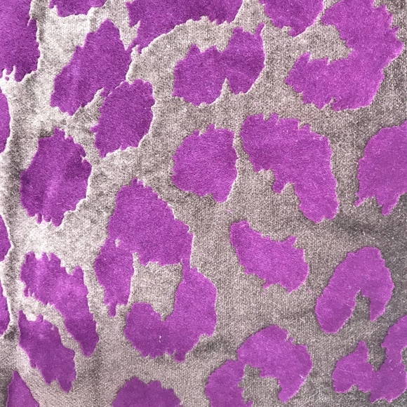 Holiday Lane Leopard Pattern Square Throw Pillow Brown Purple Velvet 18" Square - Picture 2 of 6
